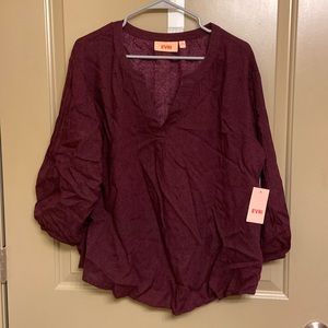 NWT burgundy blouse